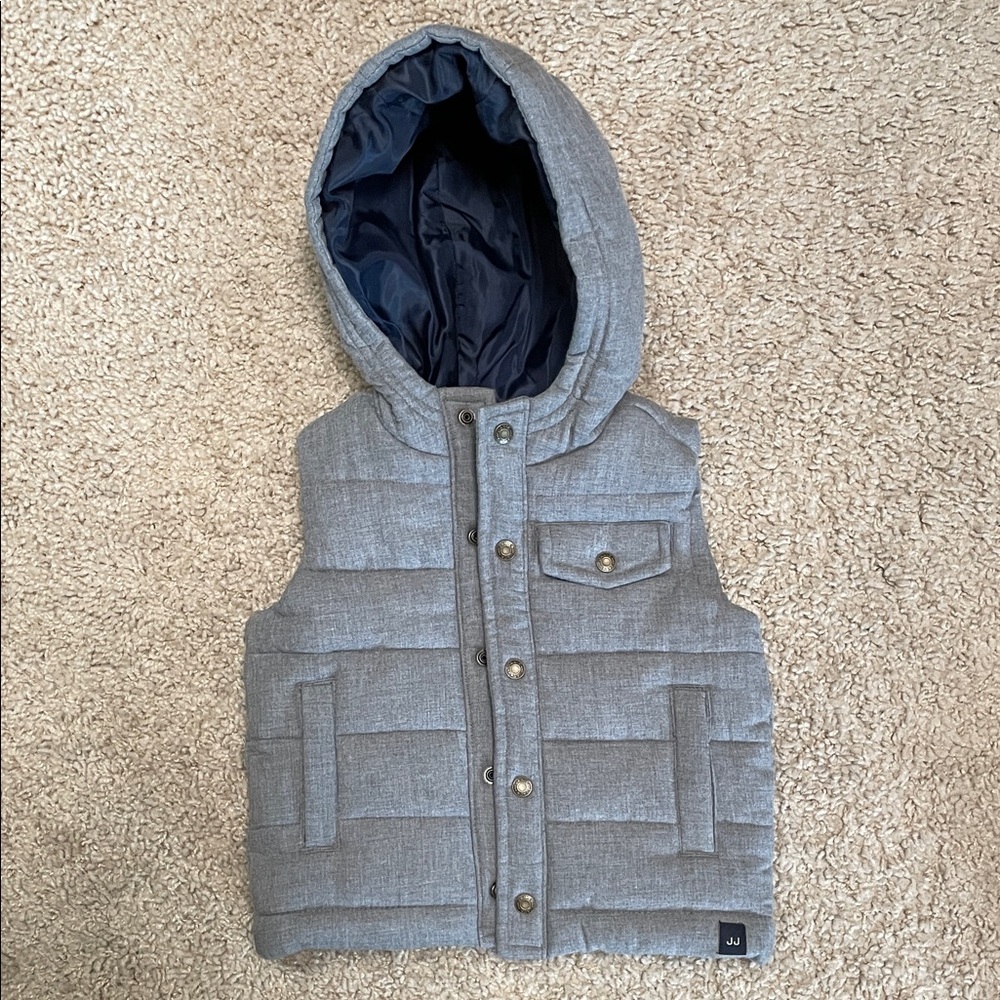 Janie and Jack Navy Hooded Puffer Vest